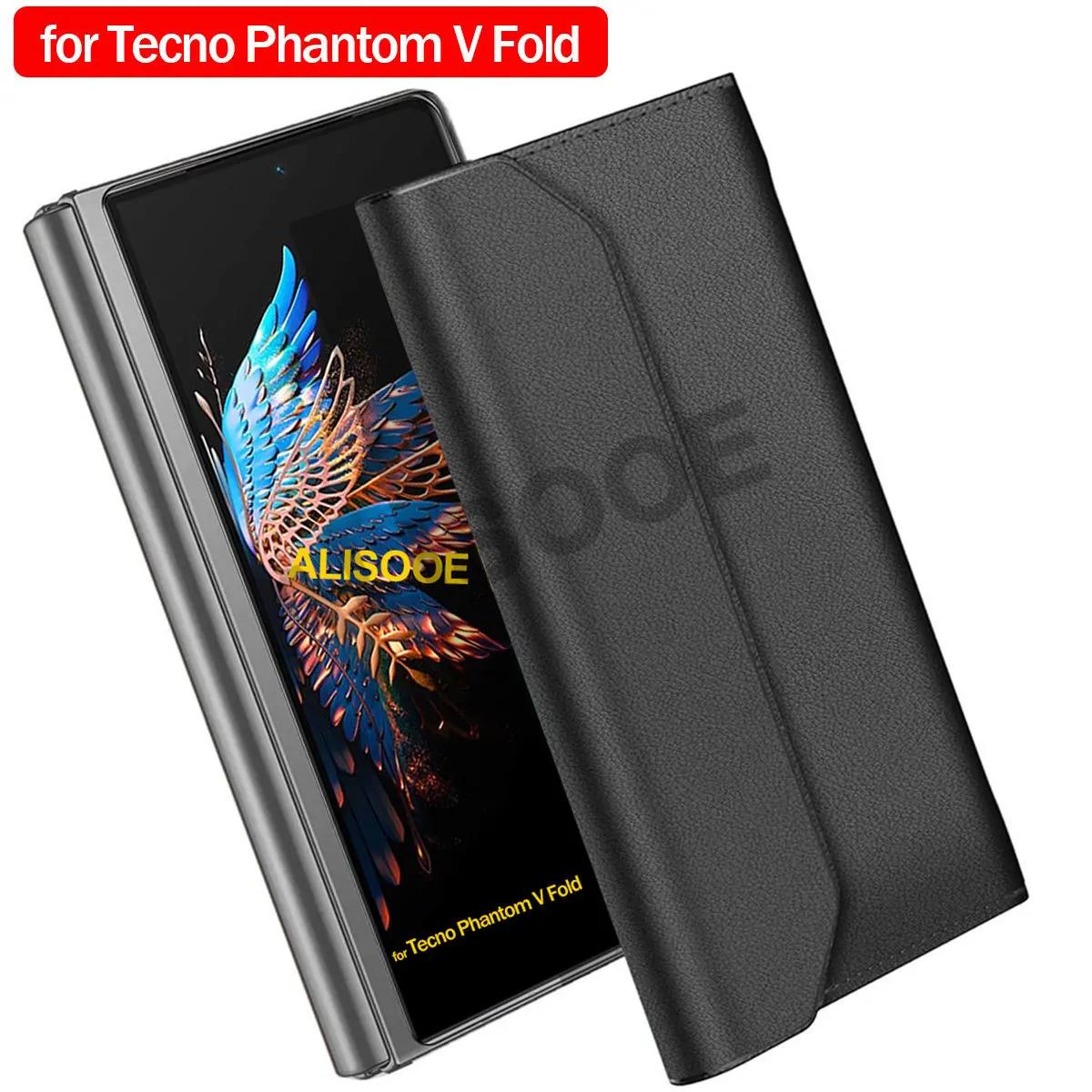 Genuine Leather Wallet Protection Cases For Tecno Phantom V Fold Case Cowhide Sleeve Folding Pouch Bag Fundas Capa